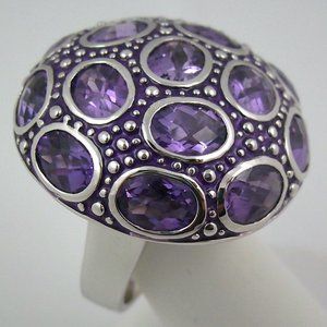 Sima K 8.85ct Amethyst Enameled Ring